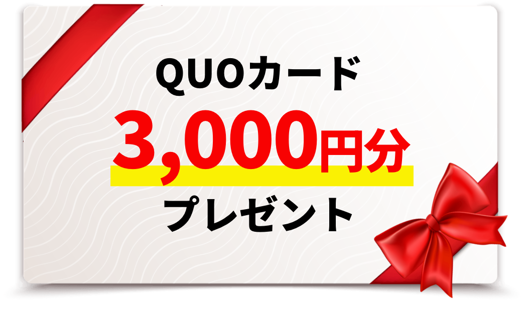 QUOカード3,000円分プレゼント